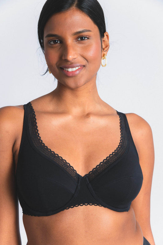 LA PETITE LEJABY : Soutien-gorge avec armatures noir issu de fibres végétales
