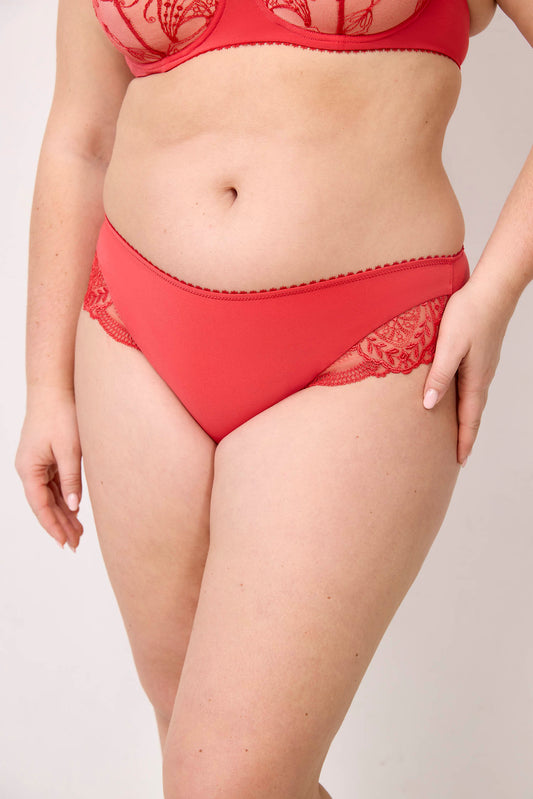 POÉSIE : Petite culotte rouge en broderie française
