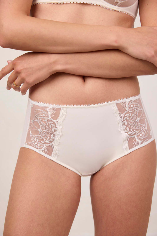 POÉSIE : Culotte lys en tulle et broderie française