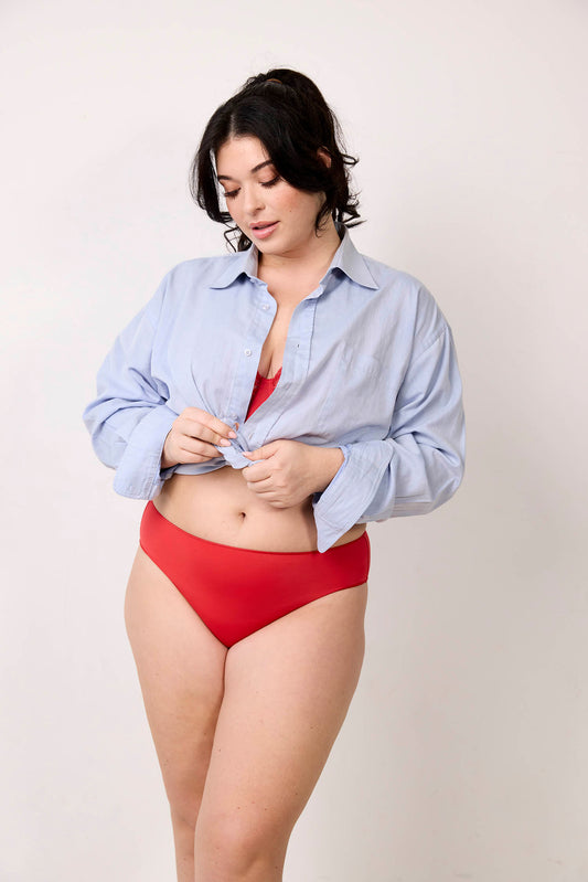 INVISIBLES : Culotte haute rouge invisible