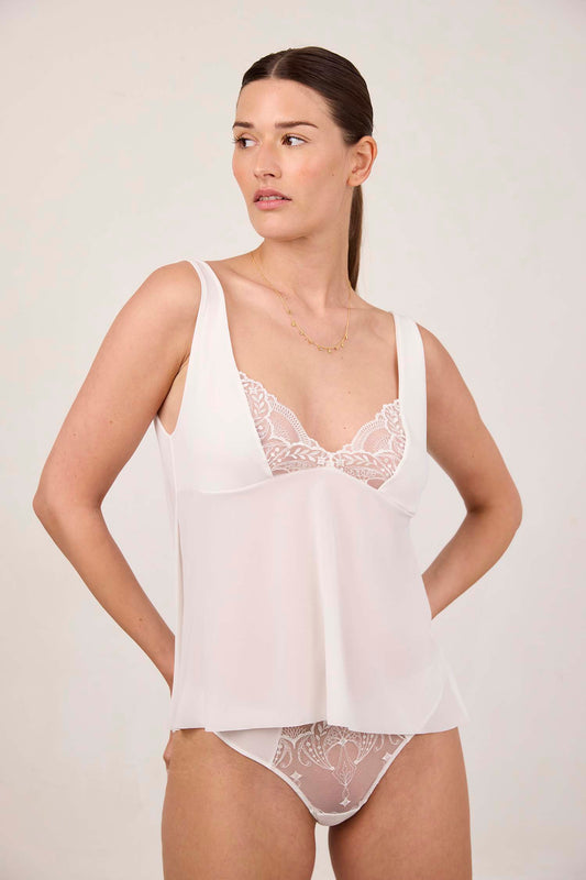 POÉSIE : Top Lys en tulle et broderie française