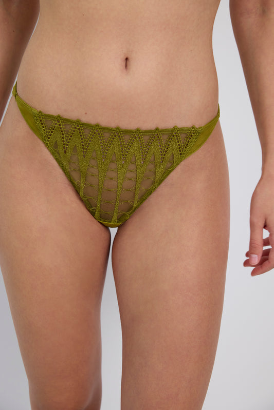 DREAMCATCHER : Tanga vert en broderie