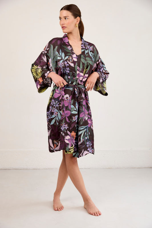 PARADISE : Kimono en viscose imprimé