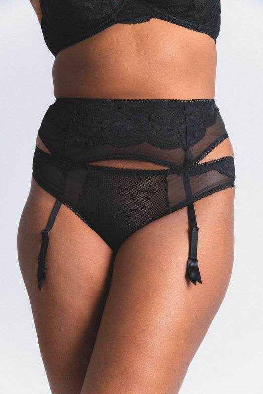 LIAISON : Black suspender belt