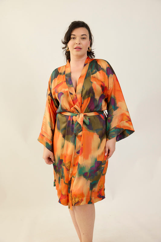 PARADISE : Kimono en viscose imprimée