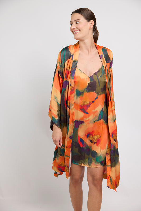 PARADISE : Kimono en viscose imprimée